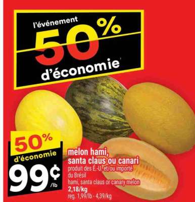 melon hami, santa claus ou canari