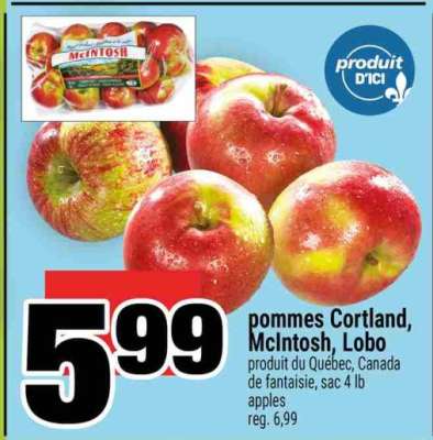 pommes Cortland, McIntosh, Lobo