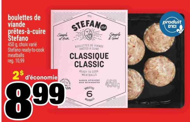 boulettes de viande prêtes-à-cuire Stefano