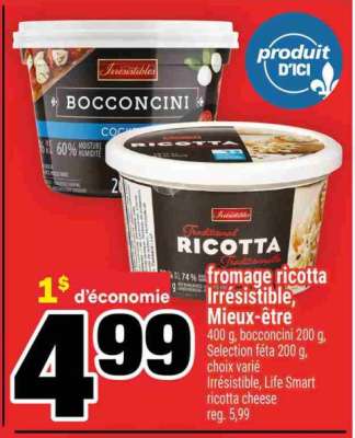 fromage ricotta Irrésistible, Mieux-être