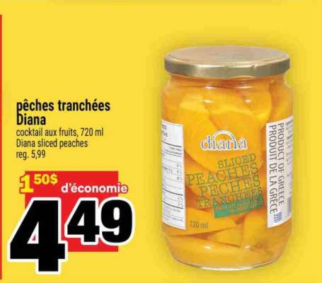 pêches tranchées Diana