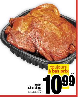 Poulet cuit et chaud