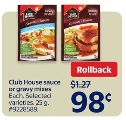 Club House sauce or gravy mixes
