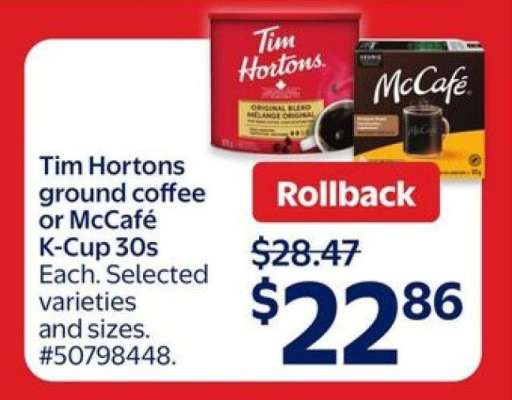 Tim Hortons ground coffee or McCafé K-Cup 30s