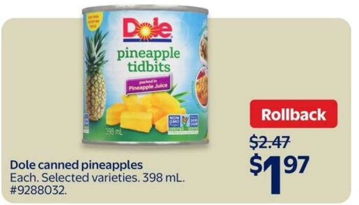 Dole canned pineapples