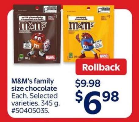 M&M's family size chocolate