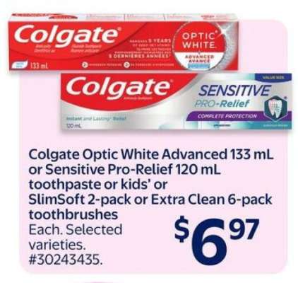 COLGATE Toothpaste or Toothbrushes