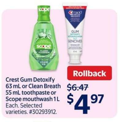 Crest GUM Detoxify or Scope Mouthwash