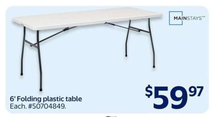 6' Folding plastic table