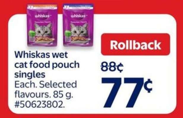 Whiskas wet cat food pouch singles