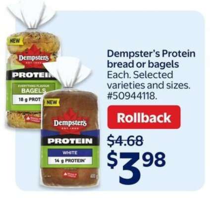 Dempster's protein bread or bagels