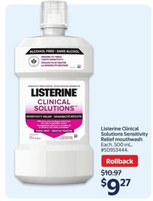 Listerine Clinical Solutions Sensitivity Relief mouthwash