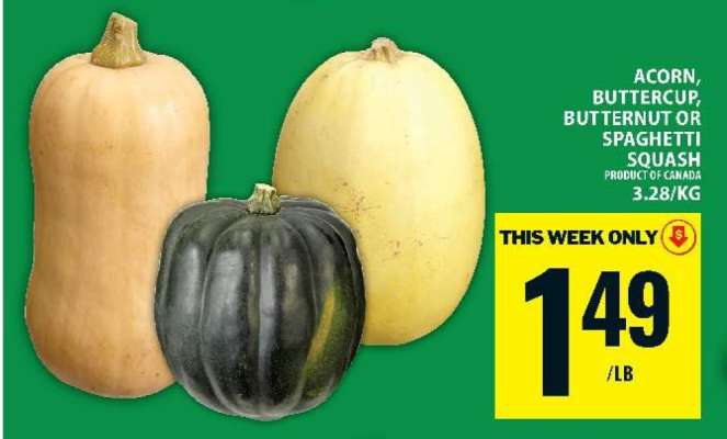 ACORN, BUTTERCUP, BUTTERNUT OR SPAGHETTI SQUASH