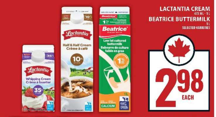 Lactantia Cream / Beatrice Buttermilk