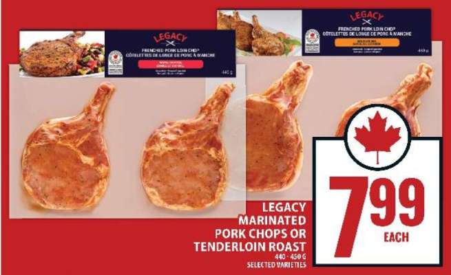 Legacy Marinated Pork Chops or Tenderloin Roast