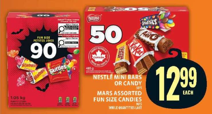 Nestlé Mini Bars or Candy / Mars Assorted Fun Size Candies