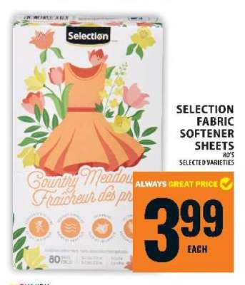 Selection Fabric Softener Sheets