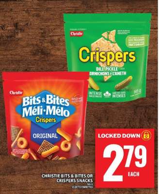CHRISTIE BITS & BITES OR CRISPERS SNACKS