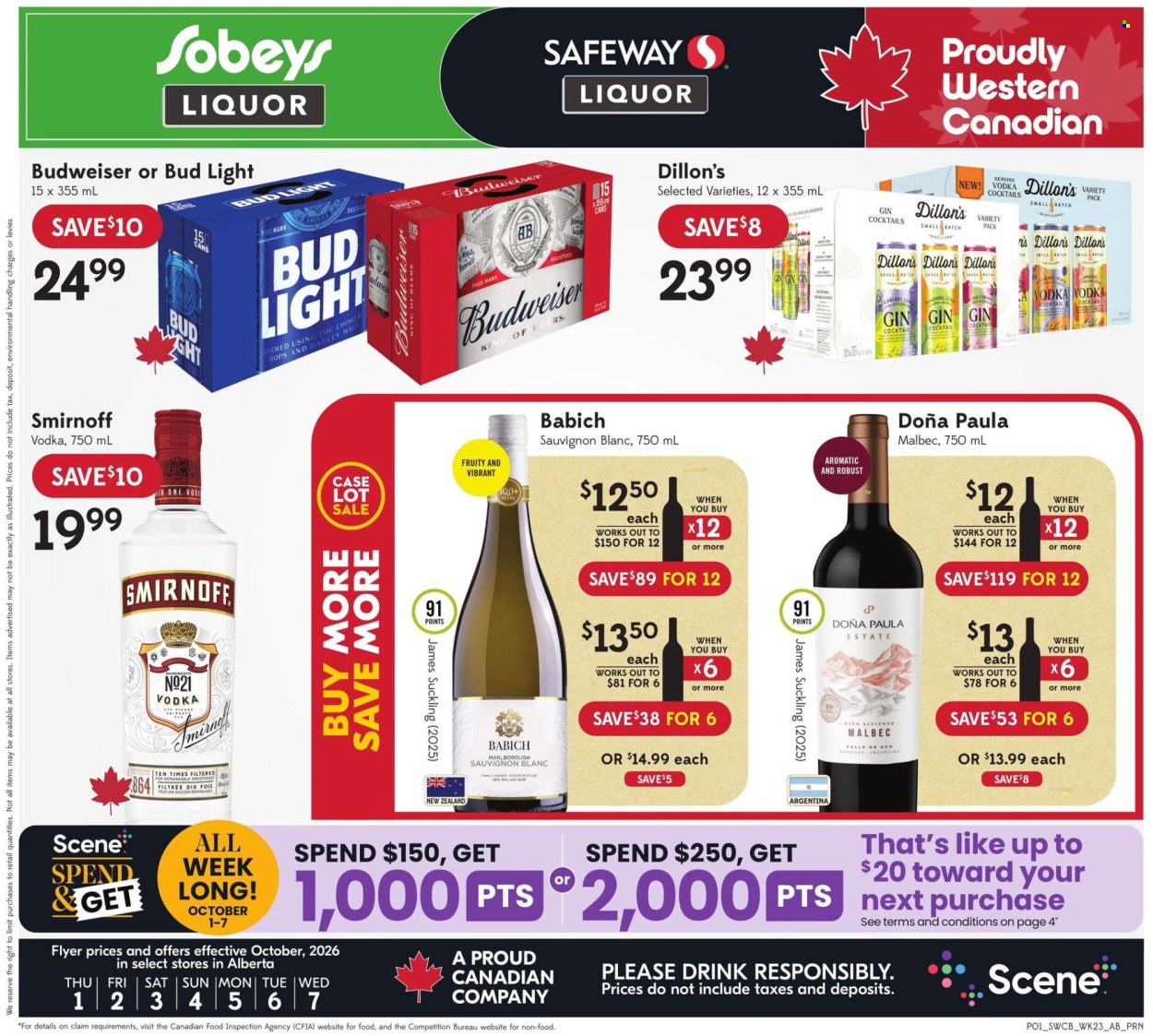 Sobeys Liquor flyer  - October 01, 2026 - October 07, 2026. Page 1