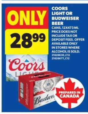 Coors Light or Budweiser Beer
