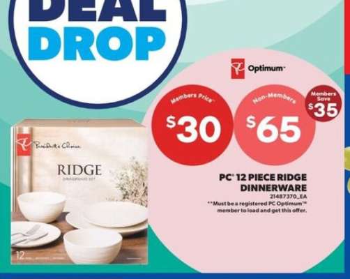 PC 12 Piece Ridge Dinnerware