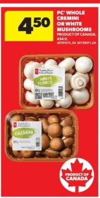 PC Whole Cremini or White Mushrooms