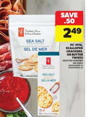 PC Pita, Scalloped Crackers, or Butter Twists