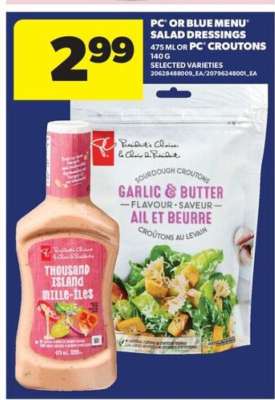 PC or Blue Menu Salad Dressings / PC Croutons