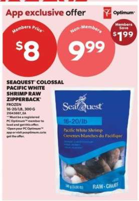 Seaquest Colossal Pacific White Shrimp Raw Zipperback
