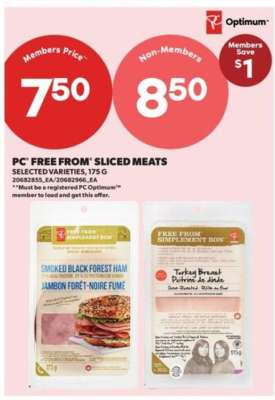 PC 'Free From' Sliced Meats
