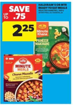 Haldiram's or MTR Ready to Eat Meals