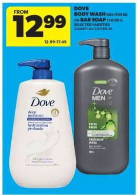 DOVE BODY WASH OR BAR SOAP
