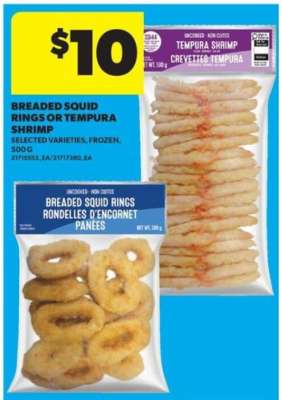 Breaded Squid Rings or Tempura Shrimp