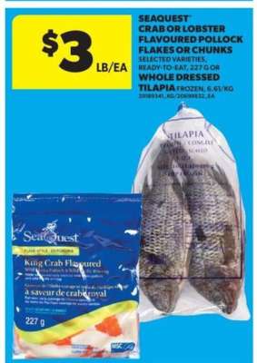 Seaquest Crab or Lobster Flavoured Pollock Flakes or Chunks