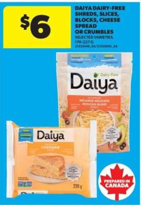 Daiya Dairy-Free Shreds, Slices, Blocks, Cheese Spread or Crumbles