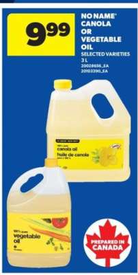 No Name Canola or Vegetable Oil