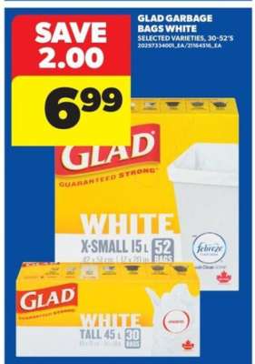 GLAD Garbage Bags White