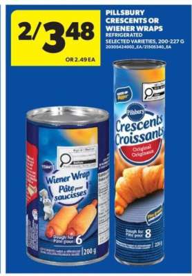 PILLSBURY CRESCENTS OR WIENER WRAPS