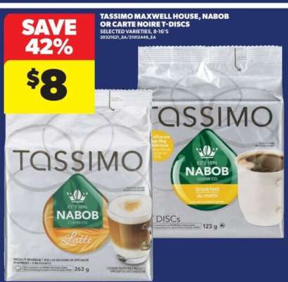 Tassimo Maxwell House, Nabob or Carte Noire T-Discs