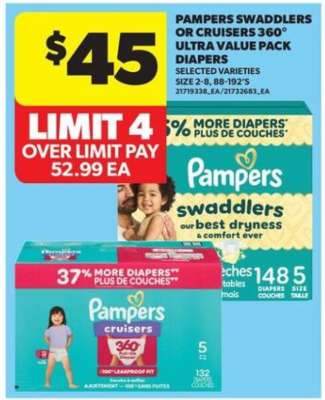 Pampers Swaddlers or Cruisers 360° ultra value pack diapers