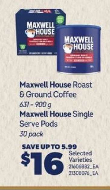 Maxwell House Roast & Ground Coffee / Single Serve Pods
