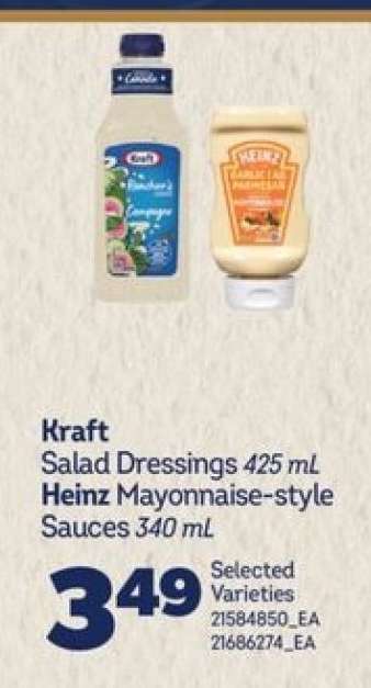 Kraft Salad Dressings / Heinz Mayonnaise-style Sauces