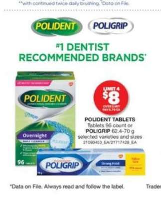 Polident Tablets or Poligrip