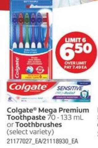 Colgate Mega Premium Toothpaste or Toothbrushes