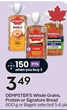 DEMPSTER'S Whole Grains, Protein or Signature Bread