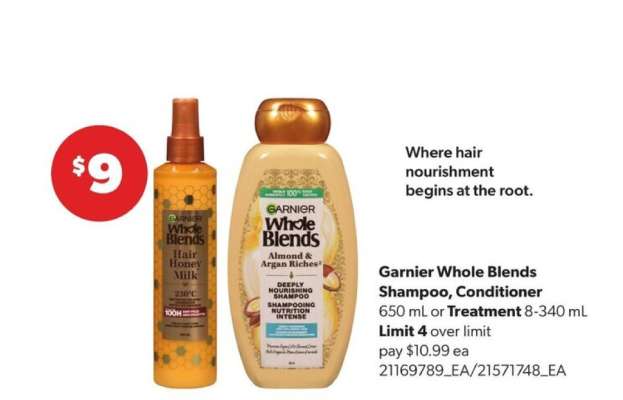 Garnier Whole Blends Shampoo, Conditioner or Treatment