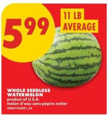 WHOLE SEEDLESS WATERMELON