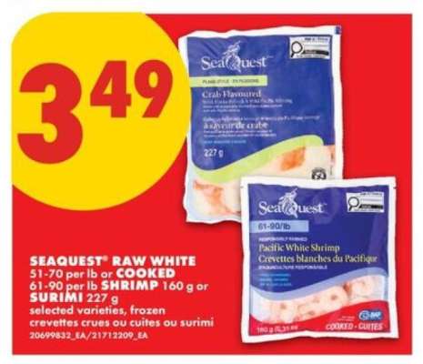Seaquest Raw White or Cooked Shrimp or Surimi