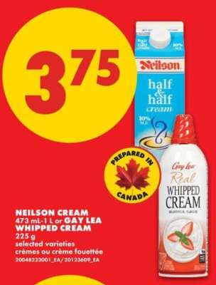 Neilson Cream or Gay Lea Whipped Cream