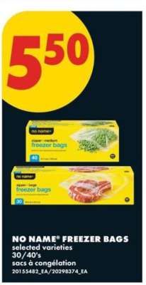 NO NAME® FREEZER BAGS